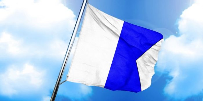 Alpha flag flags blue shapes dive maritime shipping