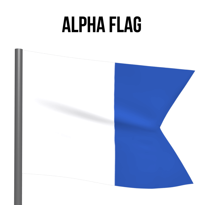 Blue and white alfa flag