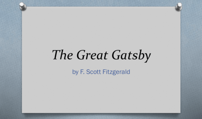 The great gatsby pre reading activities