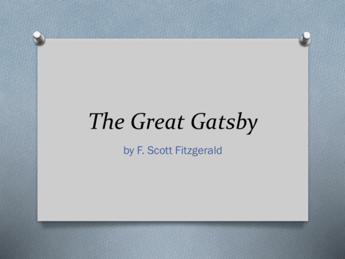 The great gatsby pre reading activities