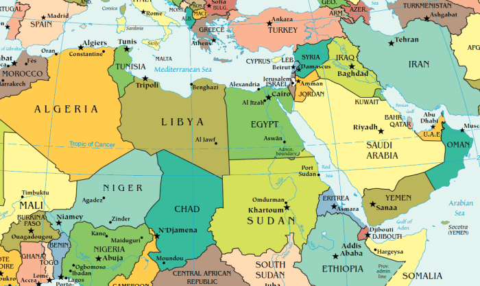 North africa middle east map quiz