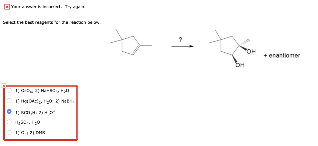 Reagents naoh hbr