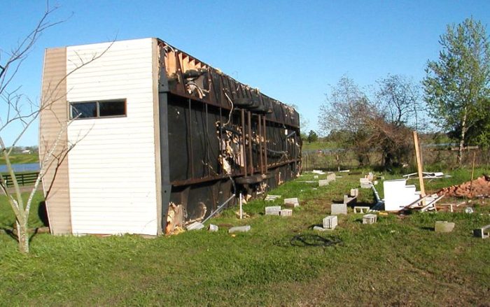 A mobile home secured to the ground qualifies